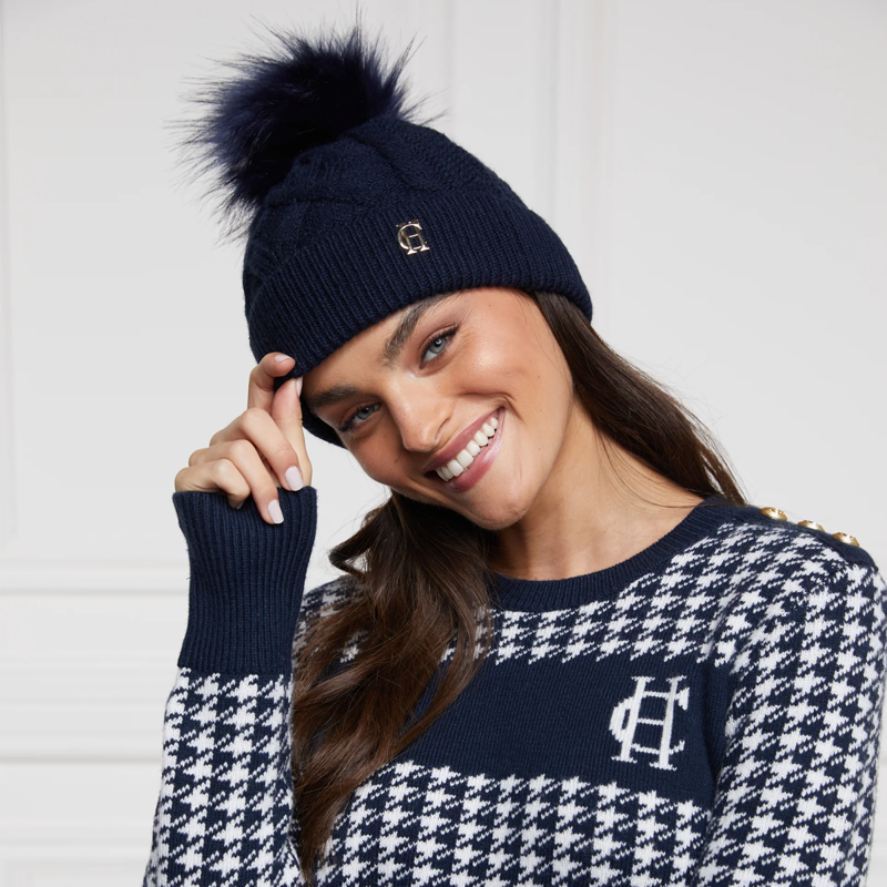 Holland Cooper Cortina Bobble Hat - Ink Navy-2